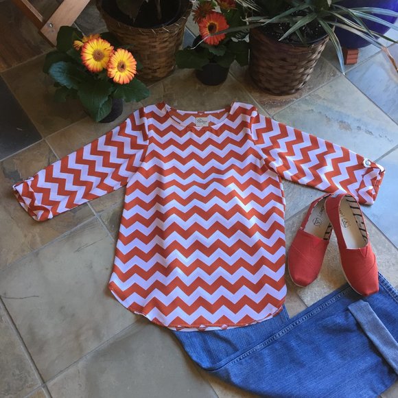 Richter Chevron Pattern 3/4 Sleeve Blouse (NEW) - Picture 3 of 7